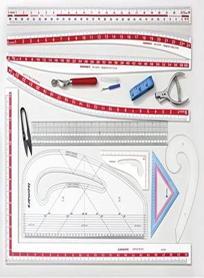 أيسومارس مجموعة أدوات الخياطة من إيزومارس | مساطر الترقيع | أدوات الخياطة (مجموعة من 15 قطعة) - مجموعة تصميم الأزياء - Image 1